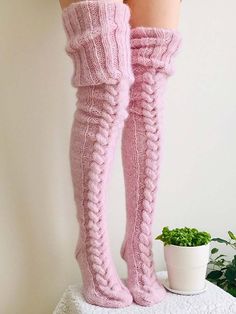 Product Details Product Title: Woolen stockings VT17 Woolen Socks, Knitted Socks, Over The Knee Socks, Thigh High Socks, Long Socks, Komplette Outfits, Mode Vintage, Mode Inspiration, Knitting Designs