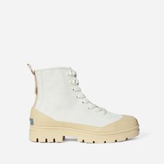 The Canvas Utility Boot Canvas – Everlane Long Puffer, Flats Sandals, Boots Sneakers, Flat Sneakers, Supply Chain, Recycled Fabric, Timberland Boots, Women's Shoes Sandals, Women's Shoes