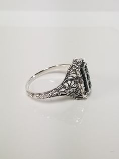 "Thanks for shopping our vintage estate store. We tend to sell well below wholesale and truly hope you enjoy all of our items. Many of the items are one of a kind, so please enjoy scrolling through the pictures and hopefully something will catch your eye. Nice estate 925 sterling silver .30ct blue topaz Victorian filigree ring. Just amazing detail. This is a custom made item from our shop, meaning we set the gems into the vintage setting. Gem is testing natural, but it appears to be created. Ret Vintage Setting, Antique Rings Victorian, Victorian Filigree, Victorian Ring, Lapis Lazuli Ring, Victorian Rings, Filigree Ring, Ring Band, Antique Victorian