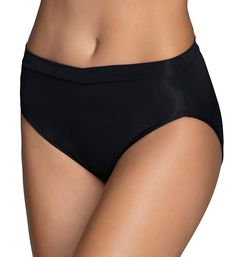 This panty is the perfect choice for ladies who prioritize comfort, with silky soft knit and a full coverage rear with a stay-put leg. Made from polyester and spandex with a cotton gusset. Wide, V-front waistband for a comfortable, stretch fit. Seamless rear gives full bottom coverage. High rise provides extra coverage on the tummy. Hems are scooped in for a higher legline. Leg openings have covered elastic borders for a stay put fit. All day comfort with a lightweight, stretch knit. Tag sewn at Stretch Bottoms With Contoured Waistband, Elastic High-cut Leg Smoothing Bottoms, High-cut Leg Elastic Bottoms With Smoothing, Solid High-cut Leg Comfort Stretch Bottoms, Stretch Bottoms With Wide Waistband For Daywear, High Stretch Smoothing Brief Bottoms, High Stretch Smoothing Briefs, Solid Smoothing Brief Bottoms, Stretch Bottoms With Contoured Waistband For Daywear