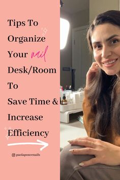 Learn how to set up/organize your nail studio to help you work faster and more efficiently Dental Bibs, Nail Desk, Desk Room, Desk Tour, Get Faster, Acrylic Drawers, Nail Forms, Nail Studio