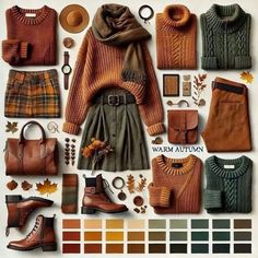 True Autumn Winter Outfits, Hobbit Capsule Wardrobe, Autumn Must Haves Outfits, True Autumn Style, Fall Outfits 2024 Casual, Autumn Warm Outfit