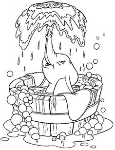 a cartoon character in the water with an umbrella over his head and bubbles around him