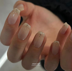 #classy #aesthetic Small Gems On Nails, Subtle Nails, Almond Acrylic Nails, Soft Nails, Gem Nails, Pink Acrylic Nails, Bridal Nails, Minimalist Nails, Fire Nails