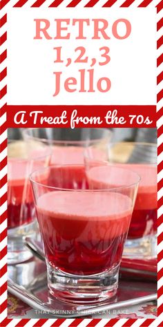 red jello is served in small glasses