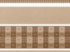 two brown and white checkered paper with hearts on the border, one is empty