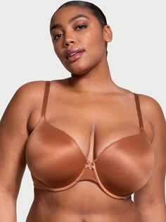 Your favorite bras for everyday and always. This essential style features a full-coverage fit and our new padding that lays up to 20% flatter at the bust for your most natural look and feel. Lift & Lining Lightly lined New Infinity Edge neckline Underwire Straps & Hooks Fully adjustable straps Back hook-and-eye closure Details & Fabric Super-soft, double-lined sides for the smoothest shape Bow and charm details at front Partially made from recycled materials Hand wash Imported Satin Bra, Bra Models, Kelly Brook, Full Coverage Bra, Satin Blouse, Natural Look, Recycled Materials, Victoria’s Secret, Push Up