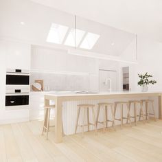 the kitchen is clean and ready to be used as a dining room or office space