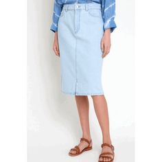 Buy Lisa Blue Denim Skirt - Perfect Knee Length Modest and Chic for only $34.30 at By Baano! Blue Denim Skirt, Timeless Classic, Denim Skirt, Blue Denim, Knee Length, Skirt, Blue