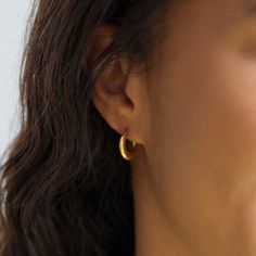 Looking for new earrings? These mini hoops moon make a perfect everyday staple. Free Worldwide Delivery minimum spend applies Small Golden Hoop Earrings, Golden Earing Jewelry, Golden Hoops Earrings, Lisa Angel, Golden Hoops, Angel Jewelry, Crescent Moon Earrings, Mini Moon, Mini Earrings