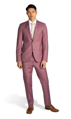 Rose Pink Notch Lapel Suit | Friar Tux Classic Pink Blazer With Notch Lapel, Pink Single Button Business Blazer, Pink Single Button Blazer For Business, Pink Notch Lapel Fitted Tuxedo, Pink Single Breasted Blazer With Notch Lapel, Classic Pink Single Breasted Blazer, Classic Pink Blazer For Business Casual, Pink Single-breasted Blazer With Notch Lapel, Pink Classic Blazer For Business Casual