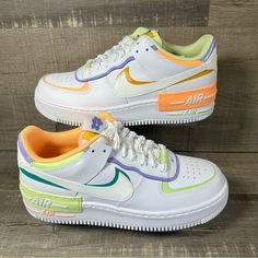 Nike Air Force 1 Af1 Shadow ‘White Peach Cream Lime’ Brand New Shoes In Box. Never Worn. No Rips, Tears, Or Stains. Smoke Free Environment. Ships Carefully Packaged And Boxed Right Away. Let Us Know If You Have Any Questions! Dx3718-100 If You’re Interested In Multiple Pairs From Our Closet We Offer Bundle Deals So Feel Free To Look Around, Like, And Bundle! White Nike Air Force 1 For Spring Sports, Sporty White Nike Air Force 1 For Spring, White Nike Air Force 1 Lace-up For Spring, Spring Nike Custom White Sneakers, Neon Green Air Force 1, Lime Green Nike Shoes, Nike Air Force 1 Shadow Pistachio, Nike Air Force 1 In Green Synthetic, Orange Nike Air Force 1 Lace-up With Branded Insole