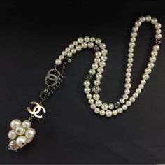 Absolutely Gorgeous, Unique Breath Taking Vintage Chanel Pearl Gold And Gun Metal Tone Necklace . Gun Metal Cc Beads With Rhinestones Accent . Large Pearl And Gold Cc Cluster Pendant. Honestly Photos Can’t Do Justice To This Beautiful Piece 35” Long +3” Clusters Pendant . Very Good Condition . Weighs 6.1 Oz Every Pearl Is In Excellent Condition But Metal Parts Has Some Scratches , Peeling And Little Discoloration. Chanel Pearl, Chanel Pearls, Chanel Jewelry, Cluster Pendant, Pearl Pendant Necklace, Cc Logo, Vintage Chanel, Pearl Pendant, Womens Jewelry Necklace