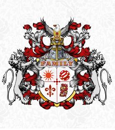 the family crest is shown on a white background