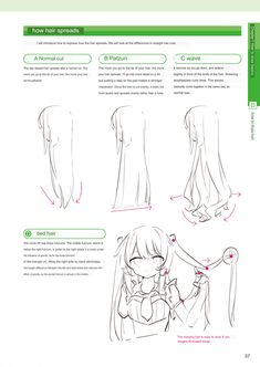 Hair Guide Drawing, How To Draw Ruffles, Hair Display, Kawaii Bee, Manga Drawing Books, Manga Poses, Manga Hair