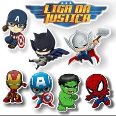 the avengers and spider - man stickers are all in different shapes, sizes and colors