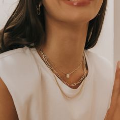 It doesn’t get more classic than this - our Dylan paperclip chain necklace is your next favorite accessory. 14K gold-filled 18” chain - you already know you’ll wear it all the time. 18" length 14k gold-filled AS SEEN ON YOU #MODANDJO Classic Everyday Charm Necklaces In 14k Gold Filled, Everyday Gold Plated Charm Necklace With Paperclip Chain, Everyday Gold Plated Charm Necklaces With Paperclip Chain, Everyday 14k Gold Filled Paperclip Chain Necklace, Gold Plated Charm Necklaces With Paperclip Chain, Gold Plated Initial Pendant Chain Necklace For Everyday, Gold Plated Initial Pendant Chain Necklace, Everyday Tarnish-resistant Paperclip Chain Necklace, 14k Gold-filled Necklace With Adjustable Paperclip Chain