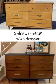 an old dresser is transformed into a modern dresser