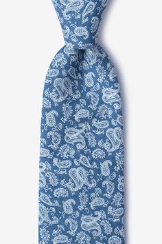 Goddard Tie Elegant Blue Cotton Ties, Classic Blue Cotton Tie, Fitted Casual Cotton Ties, Casual Fitted Cotton Ties, Casual Blue Ties For Spring, Casual Blue Spring Ties, Tie Drawing, Paisley Fashion, Classic Americana