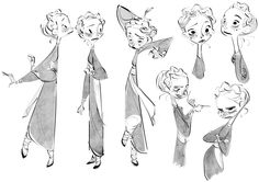 some cartoon character poses and expressions for the animated movie frozen princesses, from left to right