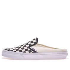 Vans Classic Slip-On Mule 'Checkerboard - Black' VN0004KTEO1 Black Slip-on Sneakers With Gum Sole, Comfortable Black Skate Shoes With Rubber Sole, Black Vans Canvas Shoes With Contrast Sole, Vans Black Canvas Shoes With Contrast Sole, Black Vans Slip-on Sneakers With Rubber Sole, Vans Black Slip-on Sneakers With Rubber Sole, Black Casual Skate Shoes With Rubber Waffle Outsoles, Comfortable Black Sneakers With Gum Sole, Classic Slip-on Sneakers For Streetwear