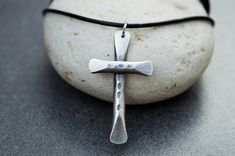 Silver cross-Mens silver cross-Cross necklace-Mens cross necklace-Sterling silver cross-Mens jewelry-Silver cross pendant-Handmade cross Modern Crucifix Cross Necklace As Gift, Modern Cross Necklace As A Gift, Modern Silver Cross Pendant Necklace, Minimalist Silver Cross Necklace, Minimalist Handmade Cross Necklace, Mens Jewerly, Rustic Cross, Jewelry Cross, Mens Cross Necklace