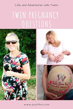 two pregnant women with the words, life and adventures with twins