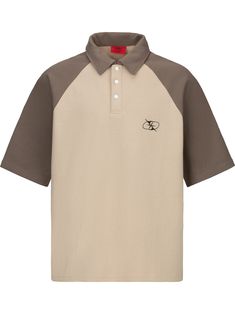 The Raglan Polo Shirt features a color block brown piqué weave fabric in a slightly oversized fit. Embroidered logo to the chest and back. Raglan-style sleeves with a classic collar and front button fastening. Finished off with signature GRKC garment labels. Polo Shirt Embroidered Classic Collar Raglan Sleeves No Restocks 80% Cotton 20% Polyester Unisex Model Andre is 185cm / 6'1" tall and wearing size XL Model Vlada is 170cm / 5'5" tall and wearing size M *Please allow 1-2 weeks for processing Luxury Casual Gray Polo Shirt, Luxury Brown Cotton Polo Shirt, Beagle Collar Shirt, Luxury Multicolor Polo Collar Tops, Gucci Classic Cotton Polo Shirt, Gucci Classic Short Sleeve Polo Shirt, Polo Shirt Design Ideas, Org Shirt, Polo Shirts Design