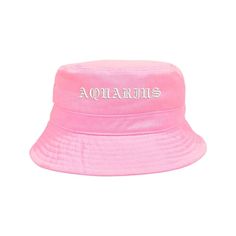 Embroidered aquarius on pink bucket hat - DSY Lifestyle Beach Bucket Hat, Embroidered Bucket Hat, Beach Bucket, Bucket Cap, Embroidered Hat, Usa Patriotic, Fisherman Hat, Embroidered Hats, Summer Bucket