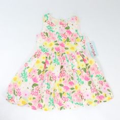 Brand New With Tags Cat & Jack Dress Toddler Girls Size 2t Floral Pink And Yellow Sleeveless Dress, Summer Or Spring, Wedding Or Easter Dress, Buttons In Back Multicolor Sleeveless Sundress For Playdate, Multicolor Sleeveless Dress For Summer Playtime, Multicolor Sleeveless Sundress For Play, Spring Floral Print Sundress For Playdate, Playful Multicolor Sleeveless Dress For Spring, Spring Floral Sundress For Playdate, Multicolor Sleeveless Sundress For Playtime, Playful Spring Sundress For Playwear, Playful Sleeveless Sundress For Play