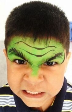 Face Paint Ideas For Boys, Basic Face Painting, Superhero Face Painting, Face Painting For Boys, Uhyggelig Halloween, Kids Face Paint, Cool Face, Simple Face