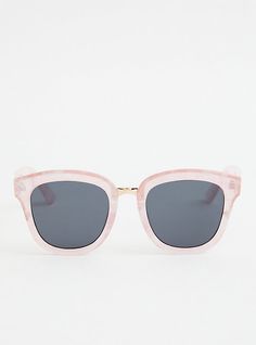 These sleek sunglasses feature a translucent, pastel-colored frame in a cat eye shape for a look that's simply meow-valous. Man-made materials. Imported. Width 5. 6”, height: 2. 3”. The best plus size women's pink cat eye sunglasses eyewear in blush. Spring Pink Cat Eye Sunglasses, Pink Cat Eye Sunglasses For Spring, Spring Pink Cat Eye Sunglasses With Polarized Lenses, Spring Clear Cat Eye Sunglasses With Tinted Lenses, Spring Cat Eye Wayfarer Sunglasses With Polarized Lenses, Pink Cat Eye Sunglasses With Uva Protection For Spring, Spring Pink Cat Eye Sunglasses With Uva Protection, Trendy Clear Sunglasses For Spring, Pink Cat Eye Sunglasses With Gradient Glass Lenses