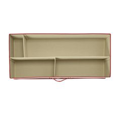 You can add a hint of style to your seasonal rituals or storage closet with this playfully designed chest. With this ample customized storage space, hard-sided construction, and fashionable hues, this piece is as stylish as it is functional that you might be needing this season! This elegant wrapping paper organizer features 4 stationary compartments measuring: 5 inches x 7 inches, 16 inches x 7 inches, 20 inches x 7 inches, and 31 inches x 7 inches, which gives space for 30 inches of rolled gift wrap, and customized pockets for tissue paper, tape, gift cards, scissors, and ribbon. Color: Natural/Red The Holiday Aisle® Irbin Gift Wrap Organizer With Lid - Holiday Decor Storage in Natural/Red | Size 7.25" H X 36.37" W X 15.35" D | Birch Lane Wrapping Paper Organizer, Holiday Decor Storage, Gift Wrap Organizer, Wrapping Paper Organization, Gift Wrap Organization, Gift Wrap Storage, Paper Organizer, Storage Closet, Decor Storage