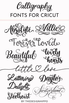 some type of calligraphy that is in different font styles