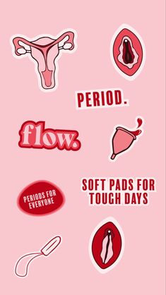 Period Illustration Art, Brand Stickers Logo, Period Packaging, Menstruation Illustration, Period Stickers, Pads Packaging, Brand Pattern Design, Period Apps, Sticker Design Ideas