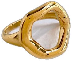 Tarnish-resistant Gold-plated Open Dome Ring, Collectible Patina Ring, Gold-tone Brass Rings With Polished Finish, Luxury Recycled Gold Rings, Tarnish Resistant, Luxury Gold-tone Brass Rings, Day To Night, Round Design, To Night, Gold Plating