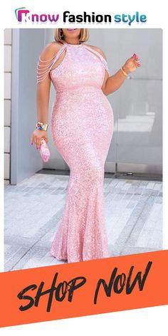 Pink Fashion Sexy Plus Size Solid Split Joint O Neck Sleeveless Evening Dress Pink Plus Size, 2023 Pink, Plus Size Gowns, Pink Fashion, Mermaid Formal Dress, Evening Dress, Plus Size Dresses, Formal Dresses Long