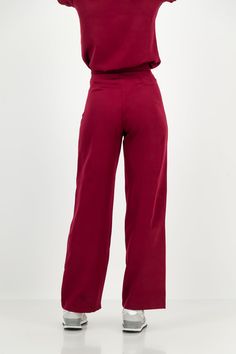 Patent Pending These high-waisted, wide-leg trousers redefine versatility, seamlessly transitioning from scrubs to office wear and smart casual effortlessly. The minimalist and elegant design adds a touch of sophistication to any ensemble. The high-waisted fit and wide-leg silhouette create a flattering and timeless look. These trousers are not just scrubs; they're a wardrobe staple. Pair them with your favorite scrub top for a polished medical professional look, or dress them up with a blouse f Elegant Burgundy High-waisted Wide Leg Pants, Red Wide Leg Pants For Formal Occasions, Elegant Burgundy Wide Leg Pants, Chic Burgundy High-waisted Wide Leg Pants, Chic Burgundy Wide Leg Pants, Chic Burgundy Wide Leg Trousers, Burgundy Workwear Bottoms With Pockets, Burgundy Straight Pants For Workwear, Burgundy Straight Pants For Work