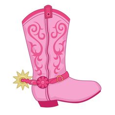 Pink Cowgirl Clipart, Boot Clipart, Cowgirl Cookies, Pink Cowboy Boots, Pink Cowgirl Boots, Scrap Books, Cowboy Birthday Party, Bota Country