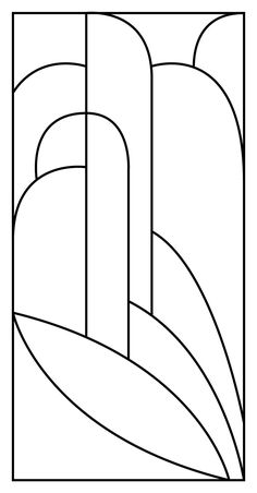 a black and white image of an art deco design with curves in the center, on a