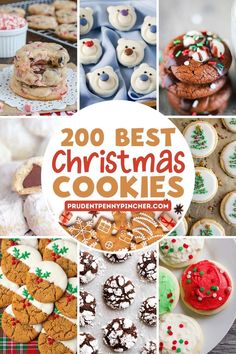 a collage of christmas cookies and desserts with the words, 200 best christmas cookies