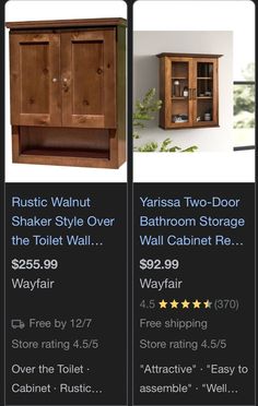 three different types of bathroom furniture on sale