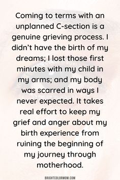 a poem written in black and white with the words coming to terms with an unplanned c - section is a genuine giving process i didn't have the birth of my