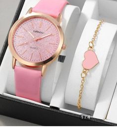 Pink lady watch Creative Birthday Gifts, Watch Set, Pink Watch, Creative Birthday, Rose Bracelet, Women's Watches, Watches Women Fashion, Valentines Gifts For Her, Women Wrist Watch