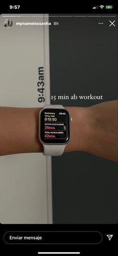 an apple watch on someone's wrist with the message running mensaha fit