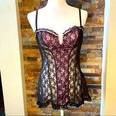 Nwot Stunning Victoria’s Secret Black And Lavender Semi Sheer Satin And Lace Push Up Bra Babydoll Size 36c. It Is Made Of A Delicate Sheer Black Chantilly Lace With A Strip Of Lavender Satin Like Material Down The Center And Matching Satin Ribbon Edging Around The Bra Which Also Has An Underwire And Hook And Eye Closure. Ships From A Smoke Free Home, Flat Lay Measurements Bra & Band Size 36b Length 24” To 28” Depending On Strap Length Lace Babydoll, Chantilly Lace, Push Up Bra, Satin Ribbon, Flat Lay, Women's Intimates, Victoria’s Secret, Trendy Outfits, Baby Dolls