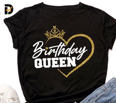 "Birthday Queen SVG,Queen Birthday,Birthday Girl svg,Its My Birthday svg, Birthday shirt svg, Birthday Party svg, Cricut SVG,Queen SVG,silhouette,Crown It is a great design that you can use with different designs or alone as much as you want. Easily transfer a t-shirt by printing an iron on transfer paper, which you can buy at any product creation store. Print your own stickers or t-shirt! Or cut it with your cutter! You can print on an iron during the transfer to make a super cute t-shirt! Make Happy Birthday Shirts 2023, Cheap Birthday Shirt With Letter Print, Iron On Birthday Shirts, Happy Birthday Shirts Teepublic, Cheap Themed T-shirt For Birthday, Tiktok Queen Birthday Shirt, Cheap Purple T-shirt For Birthday, Cheap Black Shirt For Birthday, Cheap Cotton T-shirt For Birthday