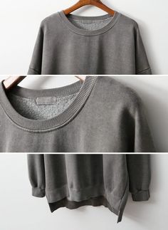 "Women's loose fit pigment sweatshirts Vintage look with loose fit up to size Beautiful fit and sustainable fabric Size One size, good for US size 4-12 length 76cm /30\" shoulder 62cm /24\" chest width 64cm /25\" wide arm hole * Model Ht 5'7\"/170cm Fabric and Care Cotton 100%, pigmented and biowashing processed. Machine washable and tumble dry made in S Korea" Solid Cotton Sweatshirt With Soft Texture, Cotton Sweatshirt With Soft Texture For Everyday, Acid Wash Cotton Tops With Ribbed Cuffs, Everyday Cotton Sweatshirt With Soft Texture, Acid Wash Cotton Top With Ribbed Cuffs, Soft Cotton Sweatshirt For Everyday Wear, Everyday Soft Cotton Sweatshirt, Soft Texture Cotton Sweatshirt, Cotton Sweater With Relaxed Fit And Soft Texture