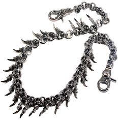 PRICES MAY VARY. The chain is made of tough chrome plated steel for a hardcore style extra long wallet chain. Chain Color is Black ( Black color is not Dark Black. This color is Gun Metal ) Heavy duty chins is 4mm thick and 14mm width for superior strength. Length overall 28 inch ( Chain length 23 inch with both side lobster hooks ) Wallet Chain total weight 8.9 oz. Easy to remove and convenient for use. Dragon Claw Symbol Length: 28mm / Width: 7mm Stylish Wallet Chain is Loved by a Wide Range o Jean Wallet, Hardcore Style, Jeans Chain, Wallet Chains, Goth Accessories, Y2k Accessories, Dragon Claw, Concept Clothing, Le Crochet