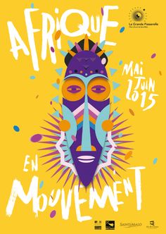 the poster for an art show with a man's face painted in bright colors